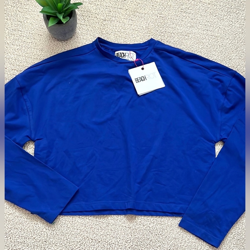 Beach Riot Cropped Long Sleeve Top NWT